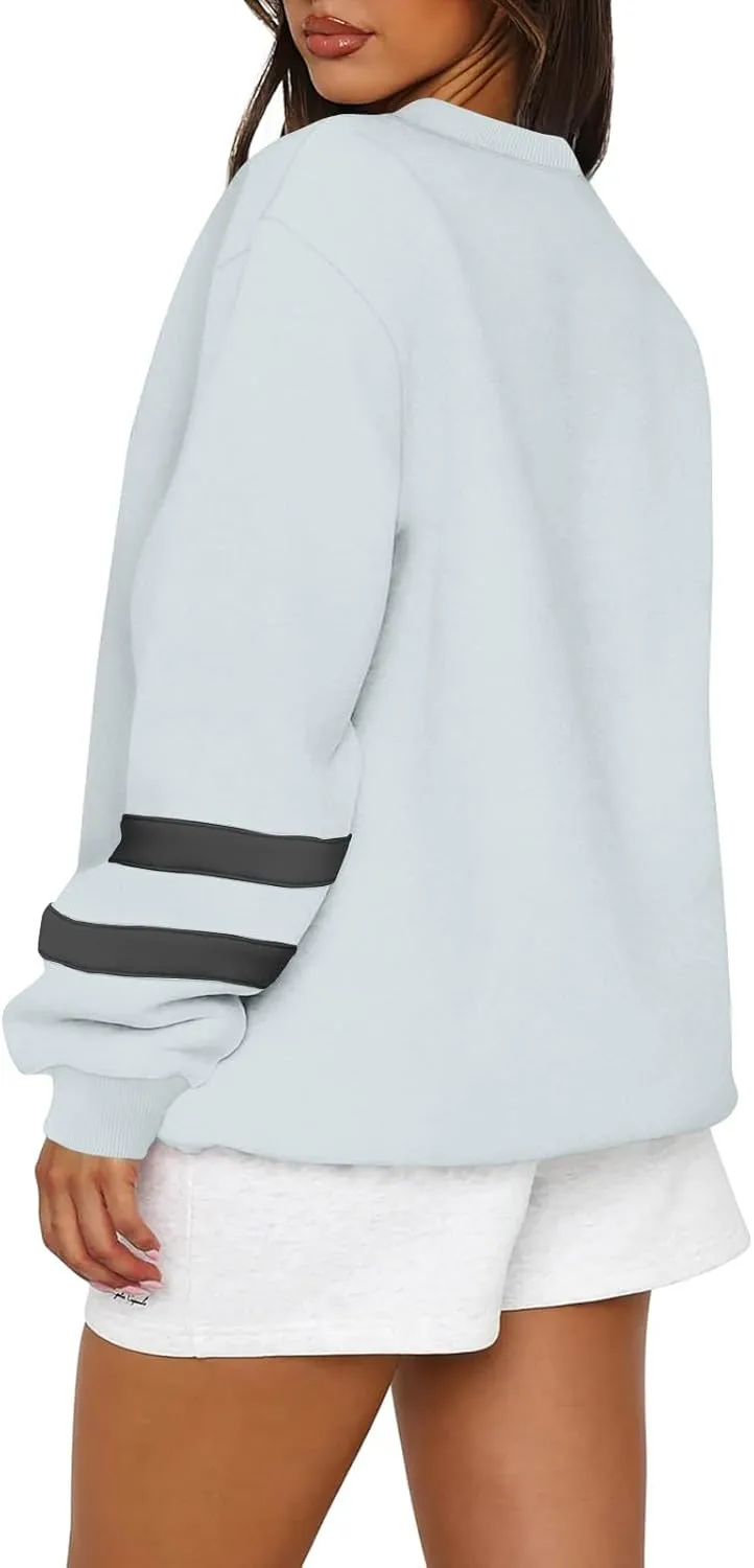Oversized Sweatshirt For Women Trendy Crewneck Long Sleeve Fall Winter Clothes 2024 Solid Hoodie Pullover