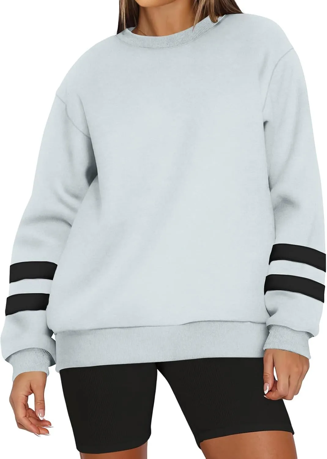 Oversized Sweatshirt For Women Trendy Crewneck Long Sleeve Fall Winter Clothes 2024 Solid Hoodie Pullover