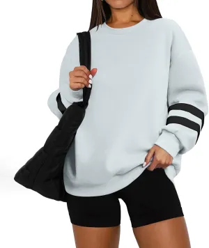 Oversized Sweatshirt For Women Trendy Crewneck Long Sleeve Fall Winter Clothes 2024 Solid Hoodie Pullover