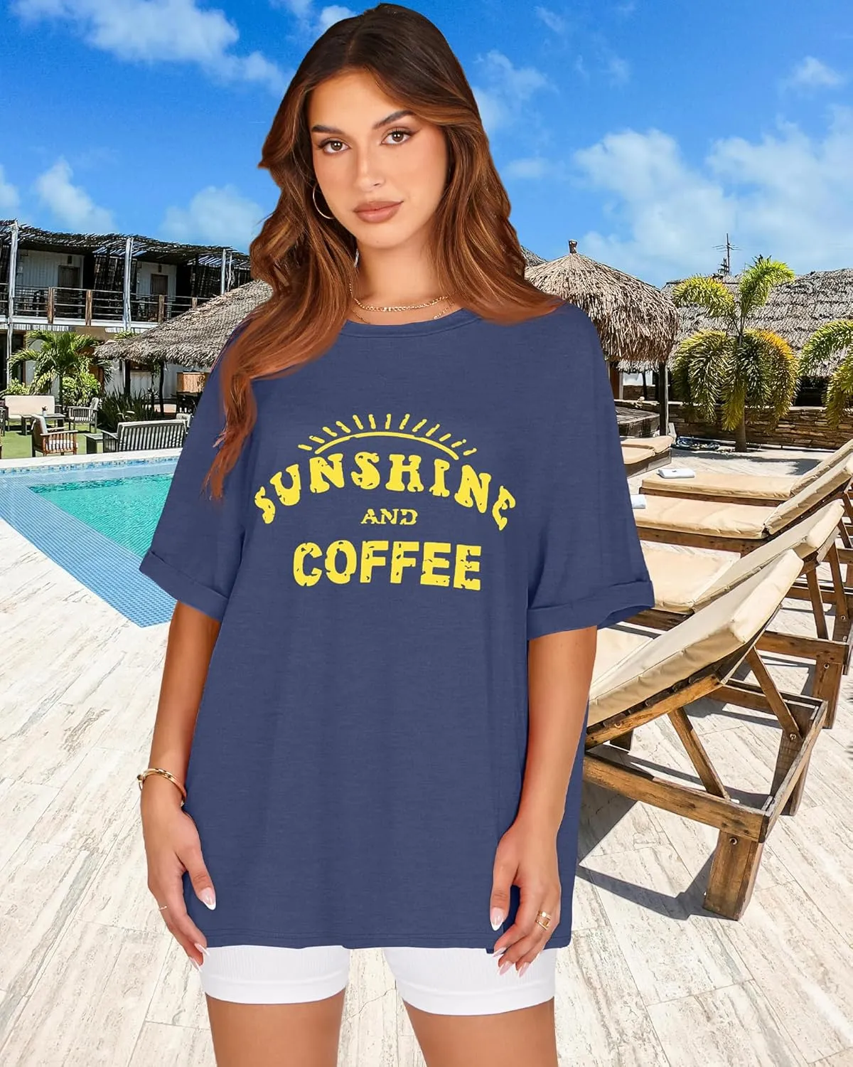 Oversized Tshirts for Women Summer Short Sleeve Casual Basic Tee Tops Loose Fit Shirts