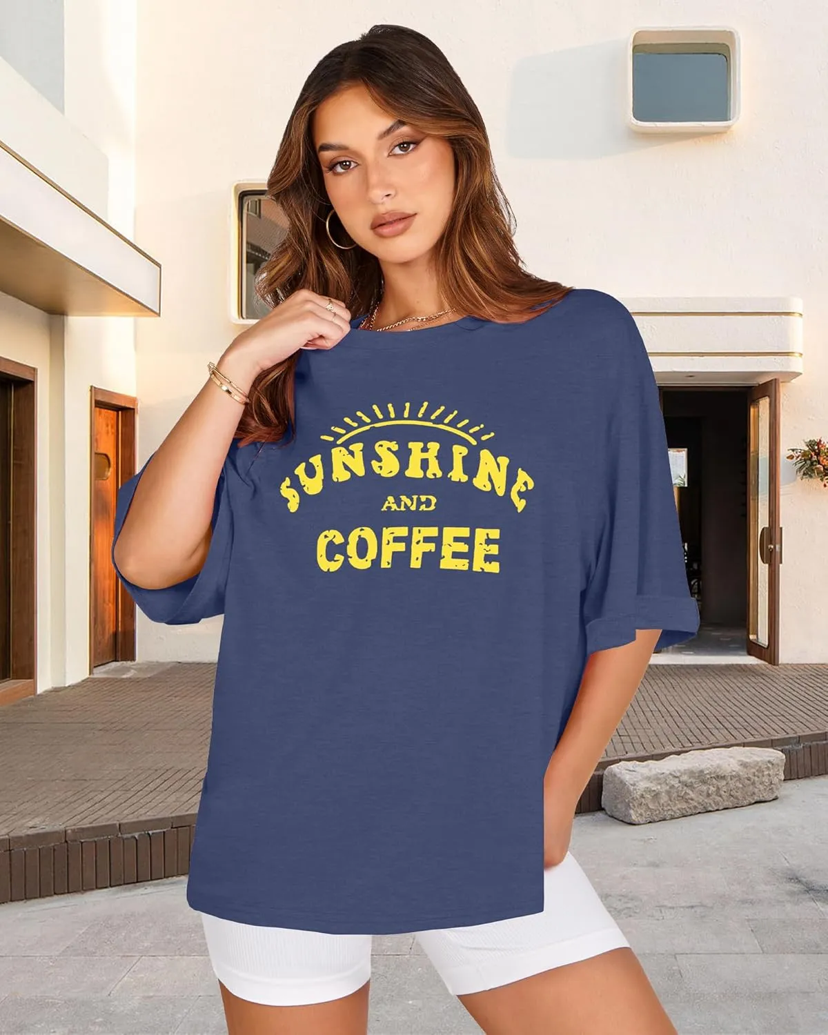 Oversized Tshirts for Women Summer Short Sleeve Casual Basic Tee Tops Loose Fit Shirts