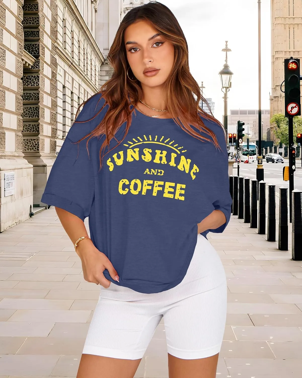 Oversized Tshirts for Women Summer Short Sleeve Casual Basic Tee Tops Loose Fit Shirts
