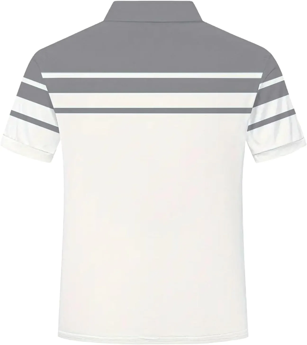 Polo Shirts for Men Moisture Wicking Performance Casual Short Sleeve Golf Shirt Stylish Striped Smart Formal T-Shirts