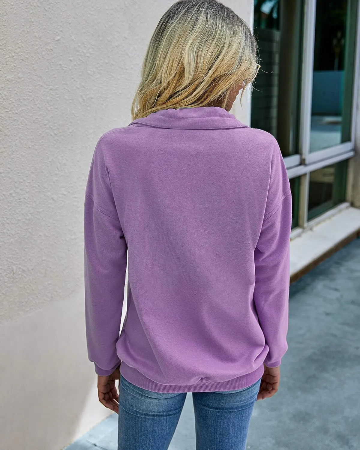 PRETTYGARDEN Women's Casual Long Sleeve Lapel Zipper Sweatshirt Drawstring Loose Pullover Tops