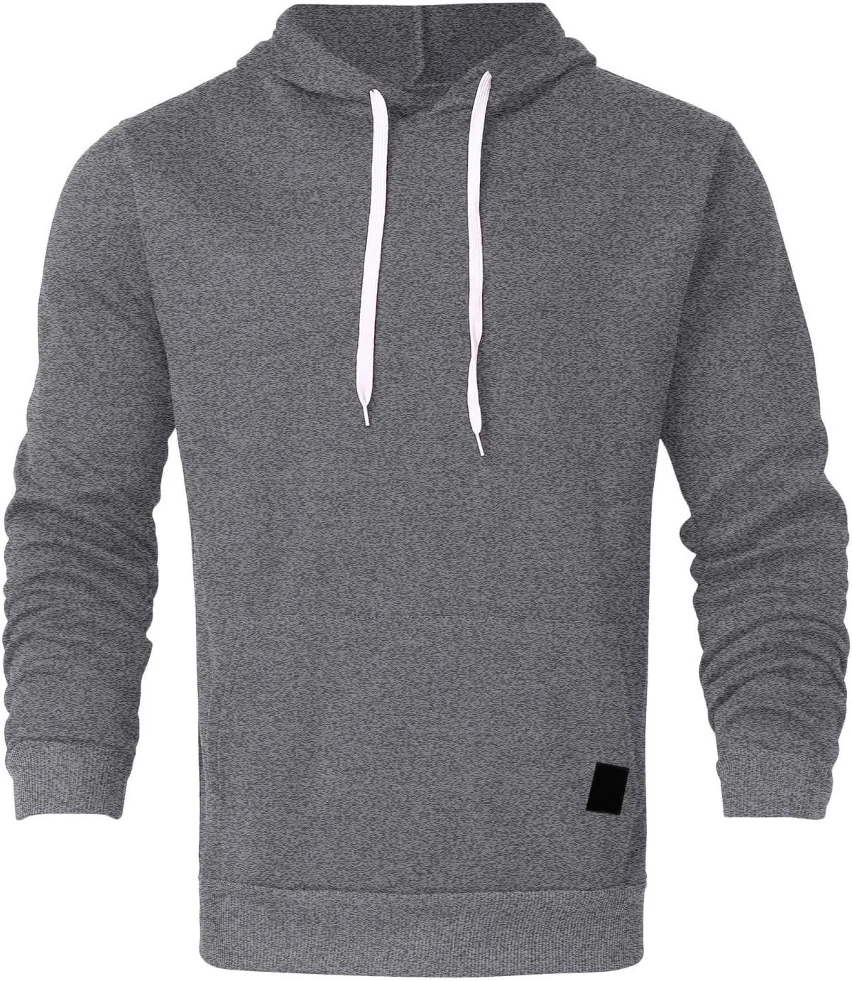 Pullover Hoodies for Men Solid Long Sleeve Drawstring Hooded Sweatshirt Trendy 2025 New Hoodies with Pockets