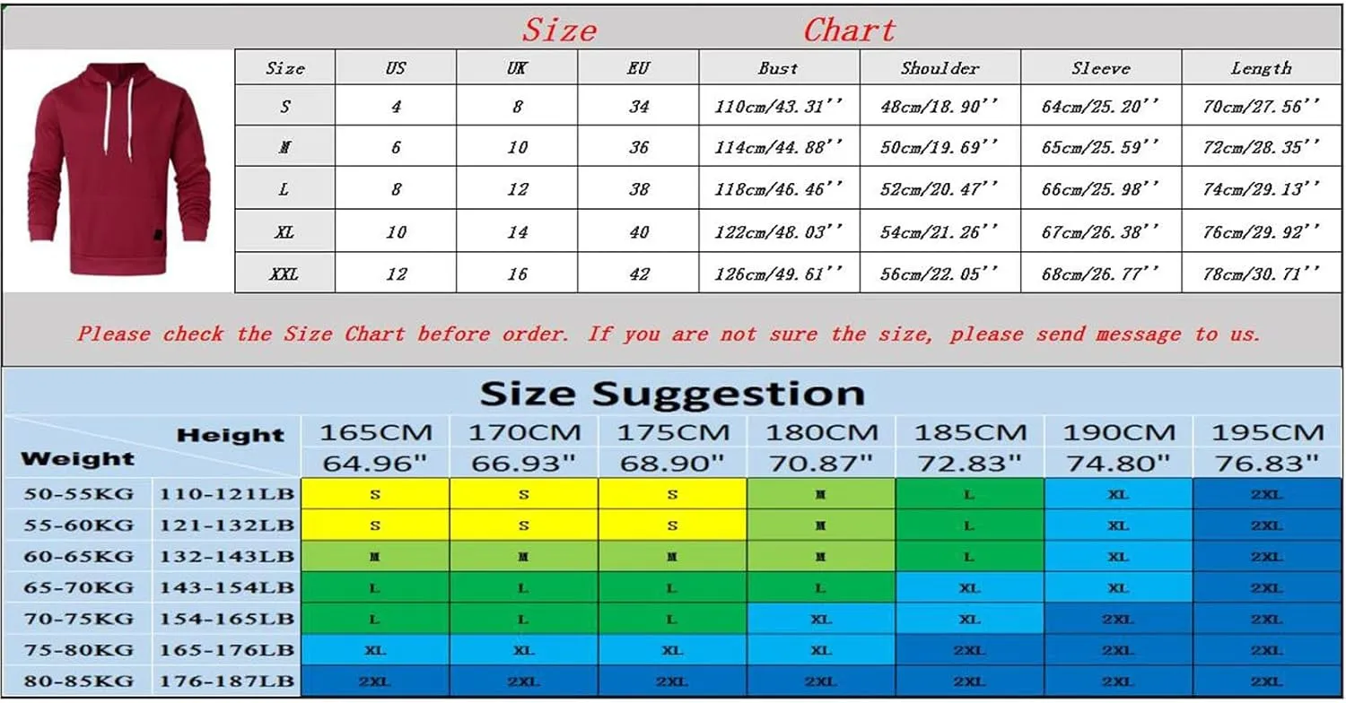 Pullover Hoodies for Men Solid Long Sleeve Drawstring Hooded Sweatshirt Trendy 2025 New Hoodies with Pockets
