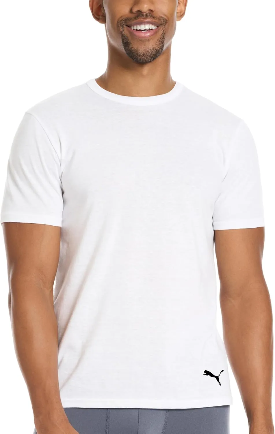 PUMA Men's 4 Pack Cotton Crewneck Short Sleeve T-Shirt