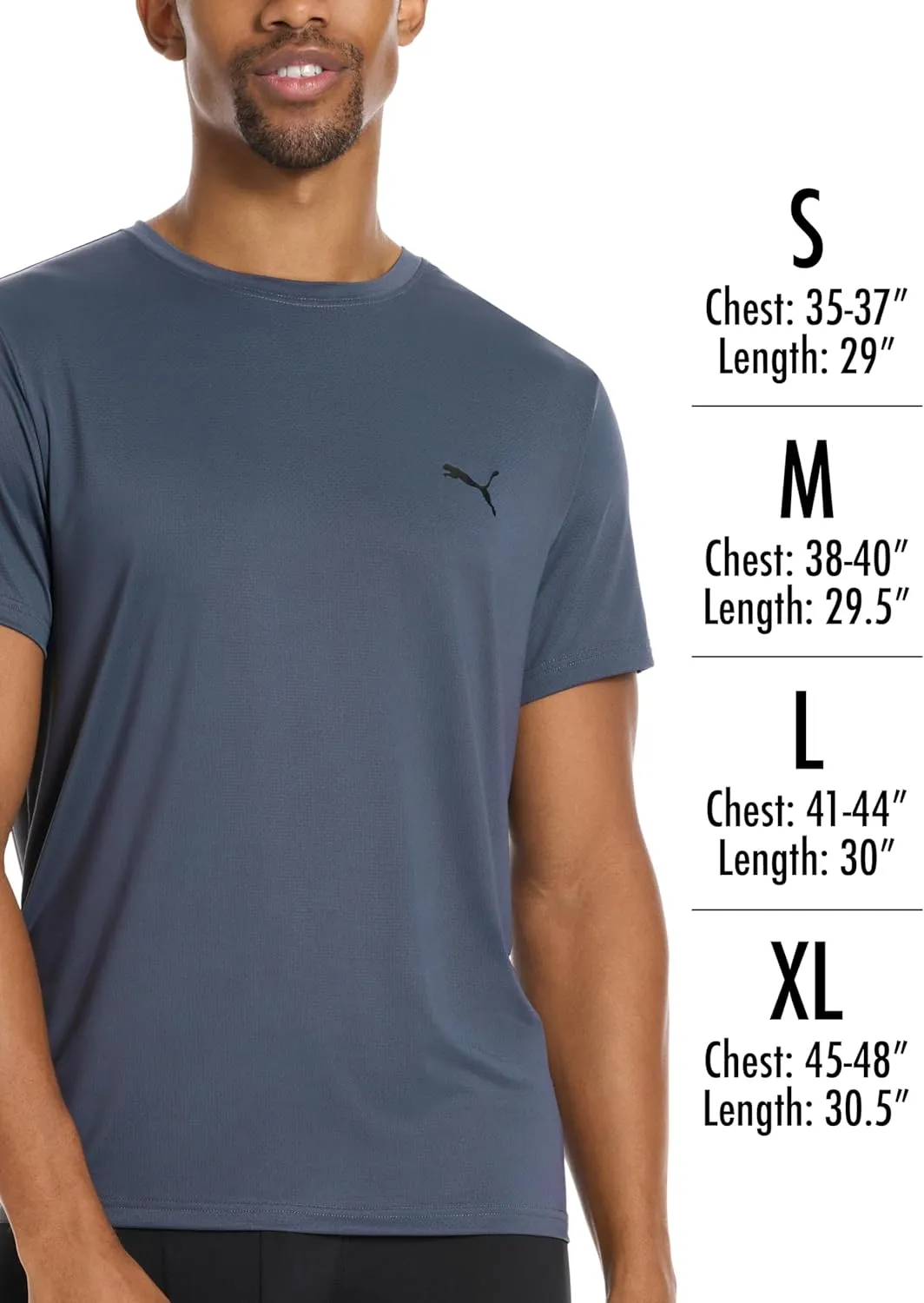 PUMA Men's 4 Pack Cotton Crewneck Short Sleeve T-Shirt