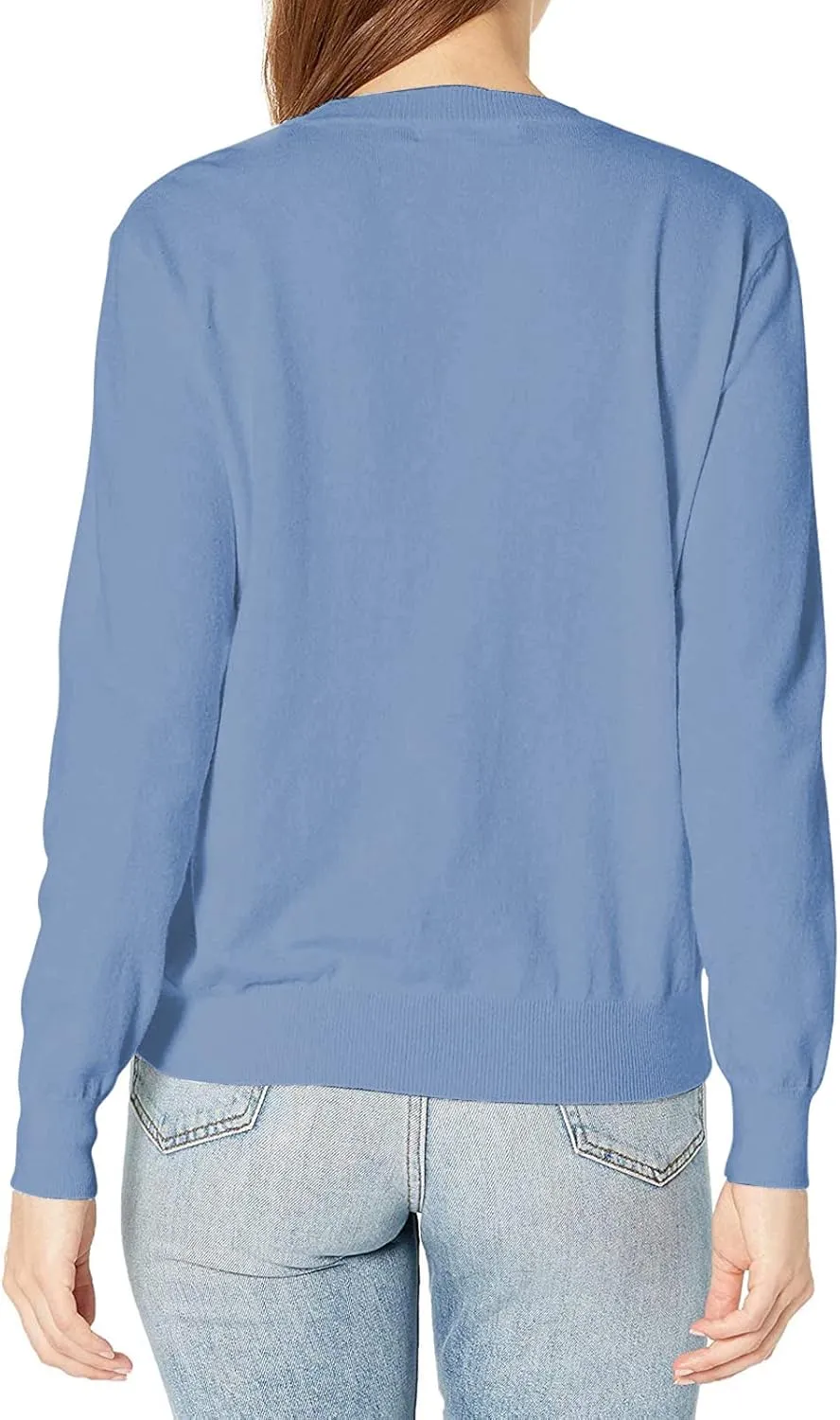 QUALFORT Women's Sweaters Soft Lightweight Knitted Pullover Sweater