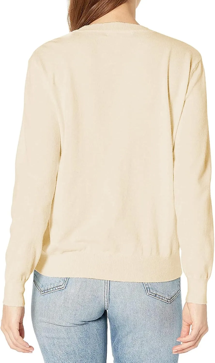QUALFORT Women's Sweaters Soft Lightweight Knitted Pullover Sweater