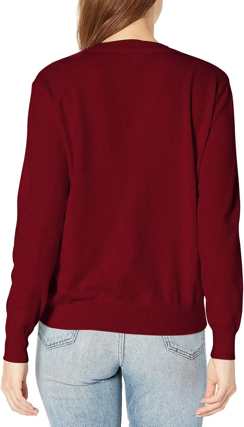 QUALFORT Women's Sweaters Soft Lightweight Knitted Pullover Sweater