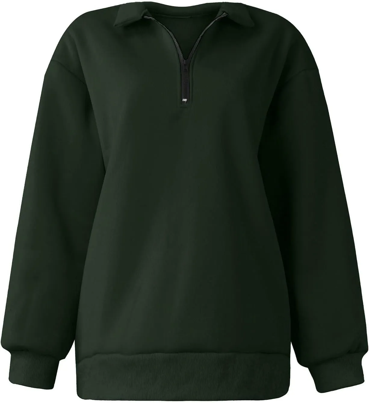 Quarter Zip Pullover for Women Fall Long Sleeve Sweaters Half Zip Blouses Drop Shoulder Y2k Clothes Casual Sweatshirt