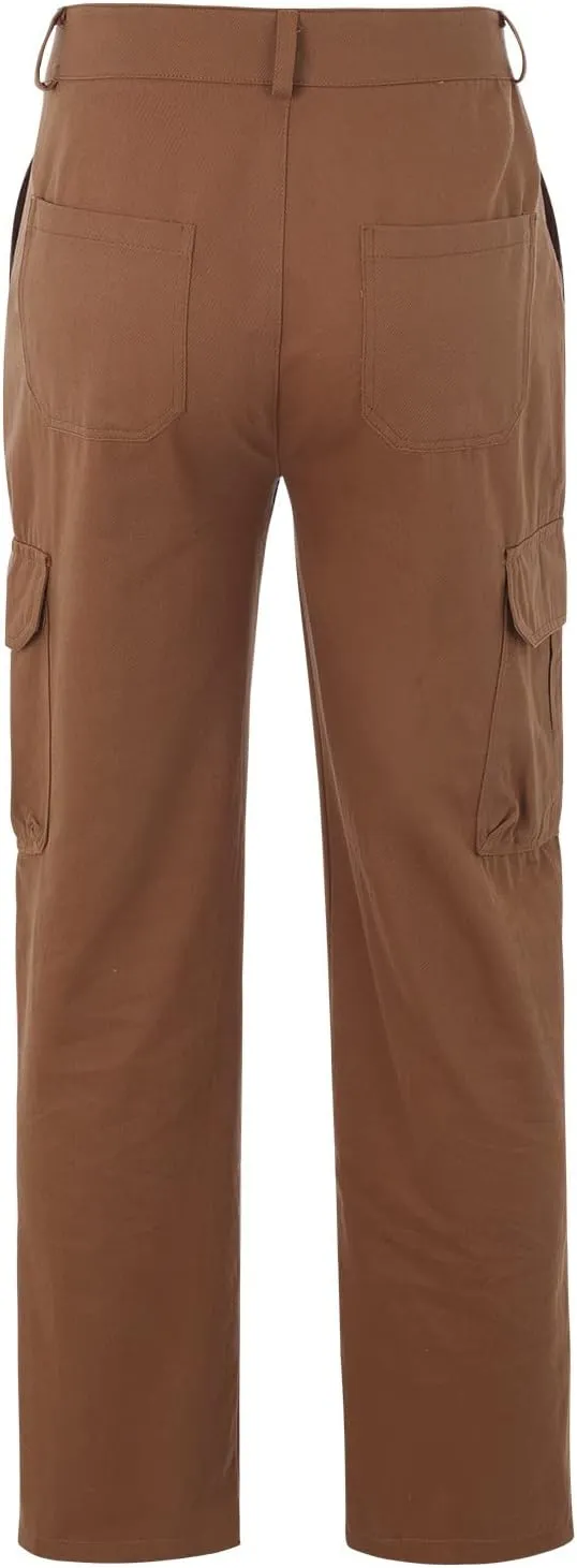 QWENTMTNTY Mens Cargo Pants Baggy Stretch Elastic Waist Straight Chino Pants Drawstring Casual Tactical Hiking Work Pants