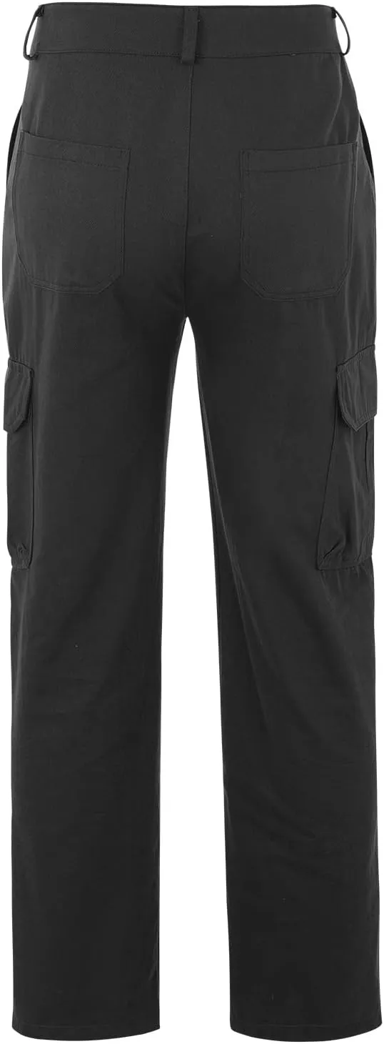 QWENTMTNTY Mens Cargo Pants Baggy Stretch Elastic Waist Straight Chino Pants Drawstring Casual Tactical Hiking Work Pants