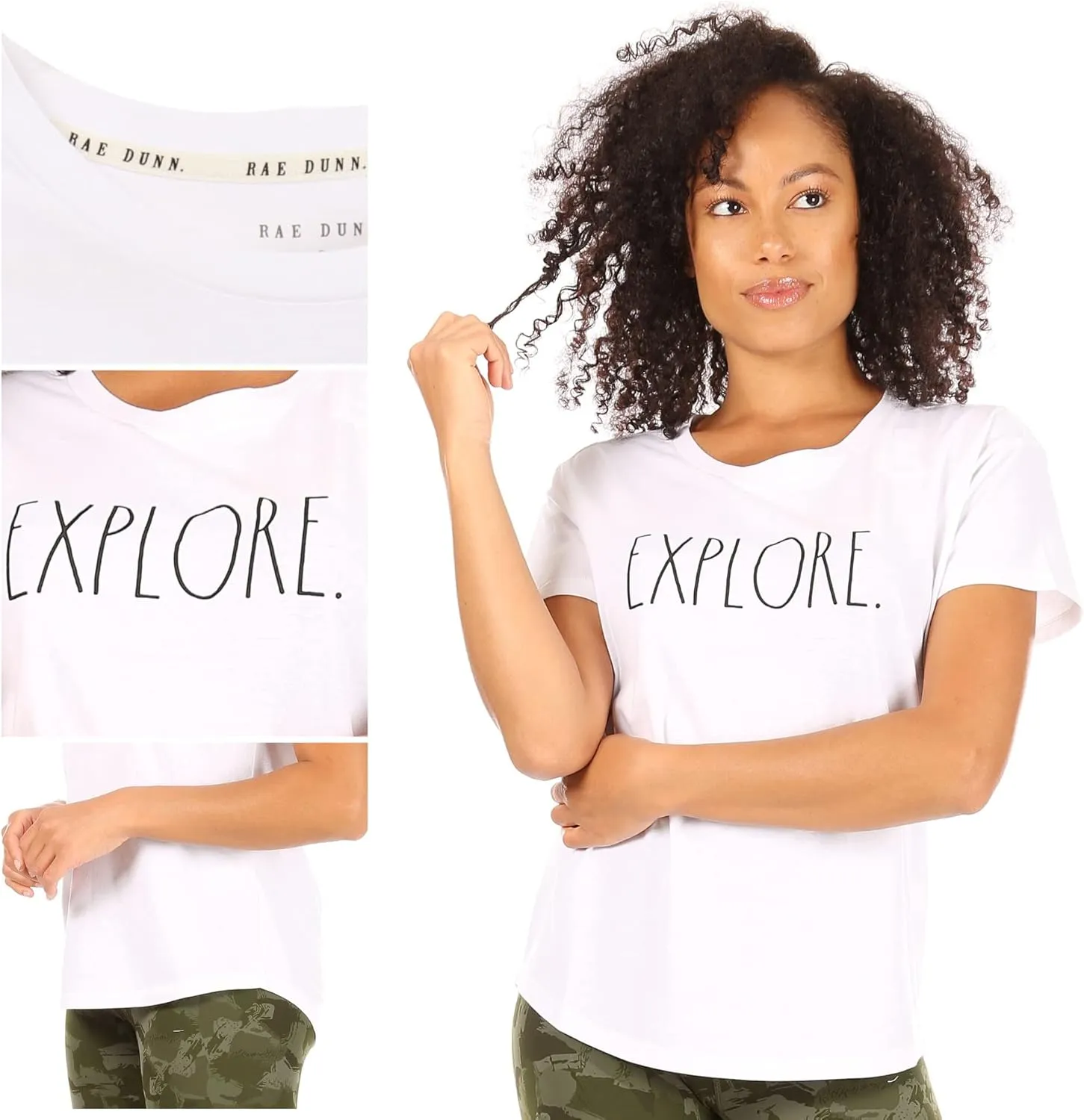 Rae Dunn Graphic Tees for Women, Crewneck Cotton Polyester Short Sleeve T-Shirt, Summer Tops for Women