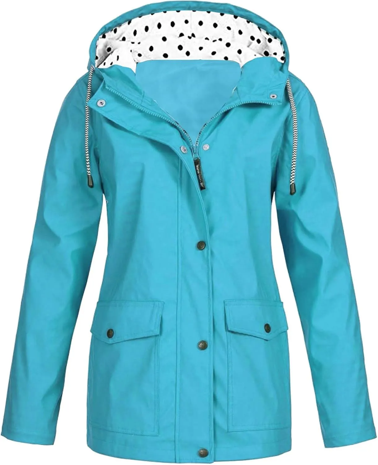 Rain Coat for Women Waterproof Outdoor Hiking Raincoat Lined Rain Jacket Lightweight Hooded Jackets Trench Coats