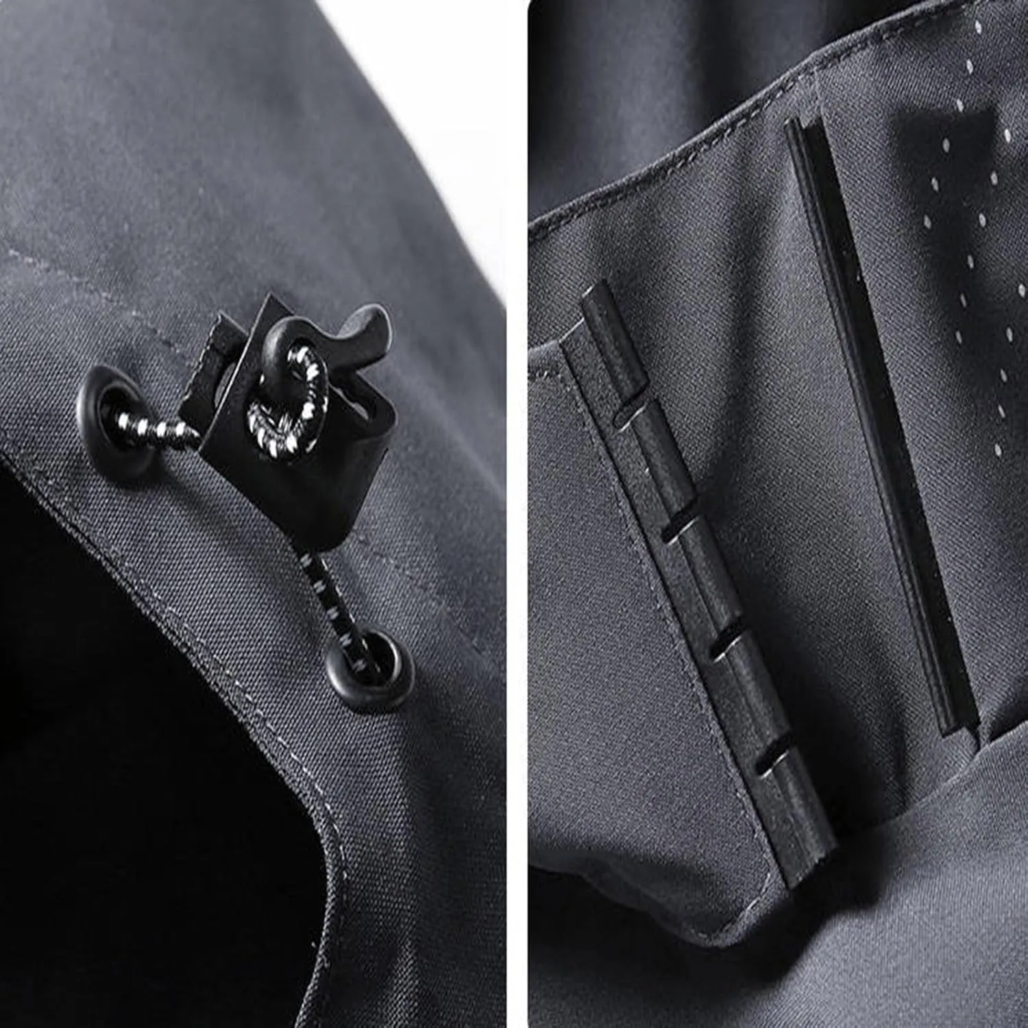 Rain Jacket for Men Color Block Waterproof Raincoat Lightweight Rain Coat Outdoor Windbreaker with Hood&Zipper Pocket