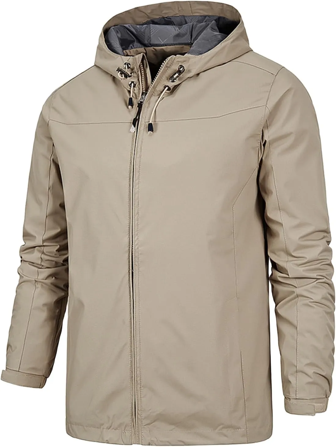 Rain Jacket for Men Lightweight Softshell Jackets Waterproof Hooded Water Resistant Winter Hiking Windbreaker Raincoat