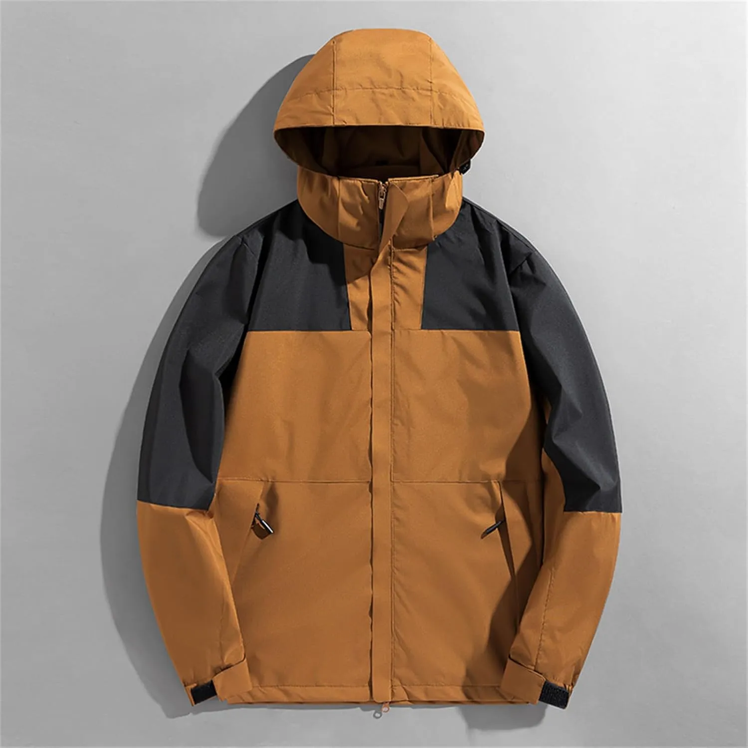 Rain Jacket Mens Waterproof with Hood Lightweight Hiking Travel Jackets Casual Outdoor Windbreaker Fall Spring Coat