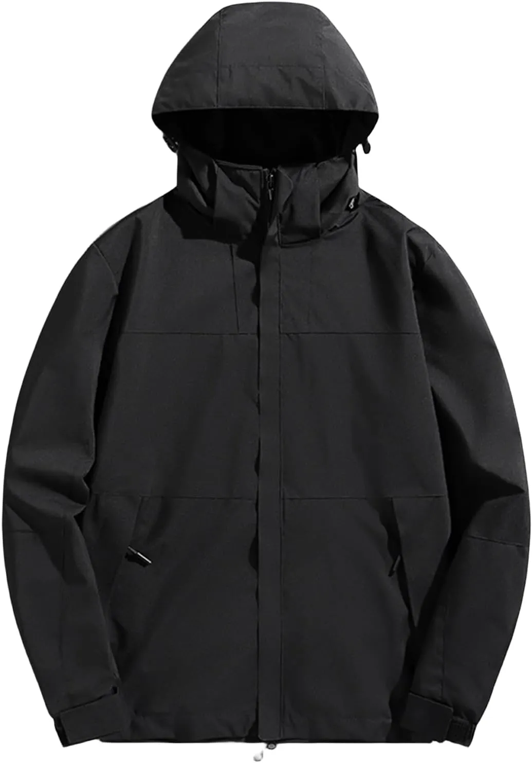Rain Jacket Mens Waterproof with Hood Lightweight Hiking Travel Jackets Casual Outdoor Windbreaker Fall Spring Coat