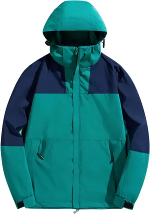 Rain Jacket Mens Waterproof with Hood Lightweight Hiking Travel Jackets Casual Outdoor Windbreaker Fall Spring Coat