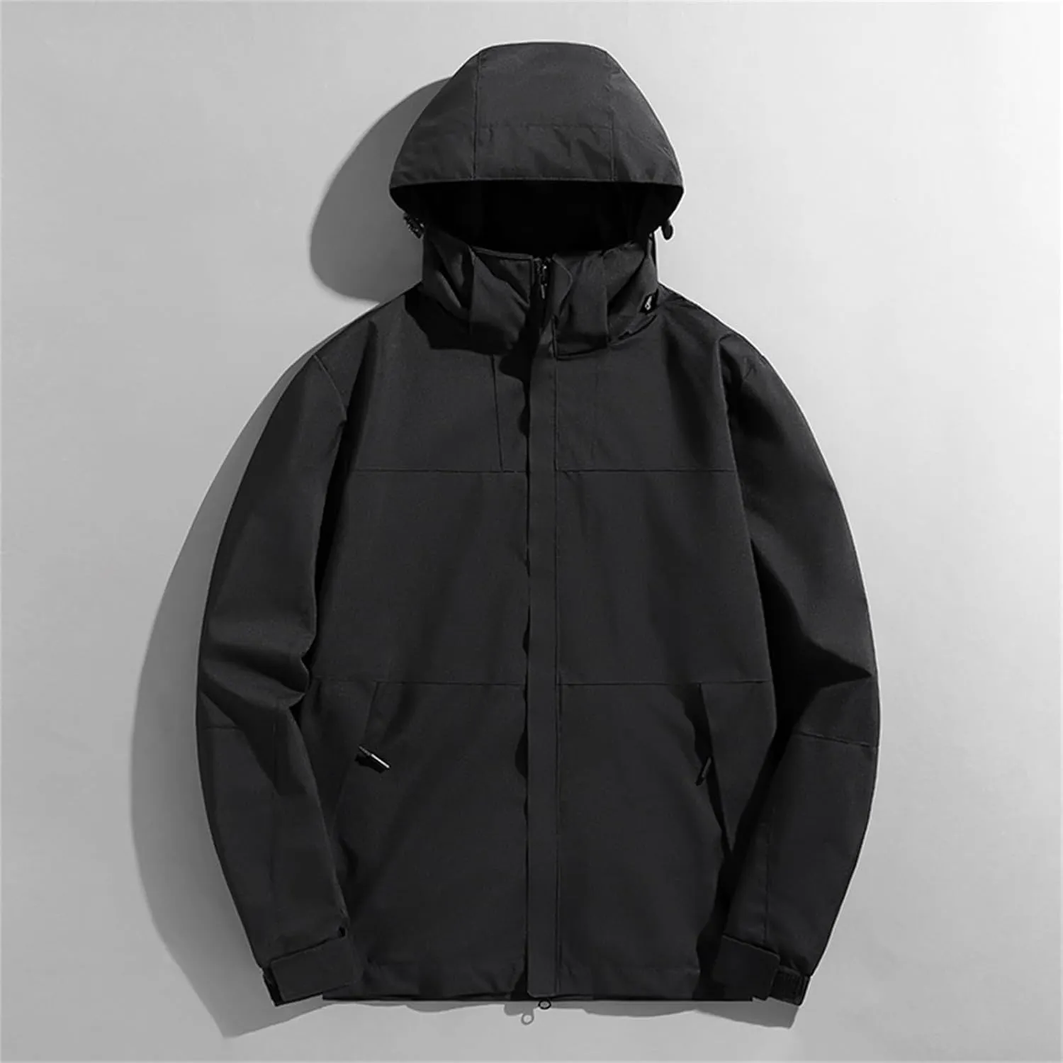 Rain Jacket Mens Waterproof with Hood Lightweight Hiking Travel Jackets Casual Outdoor Windbreaker Fall Spring Coat