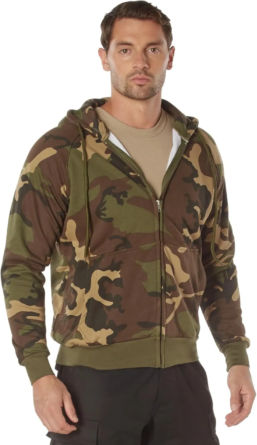 Rothco Thermal Lined Full-Zip Hoodie (US, Alpha, 3X-Large, Regular, Regular, Woodland Camo)