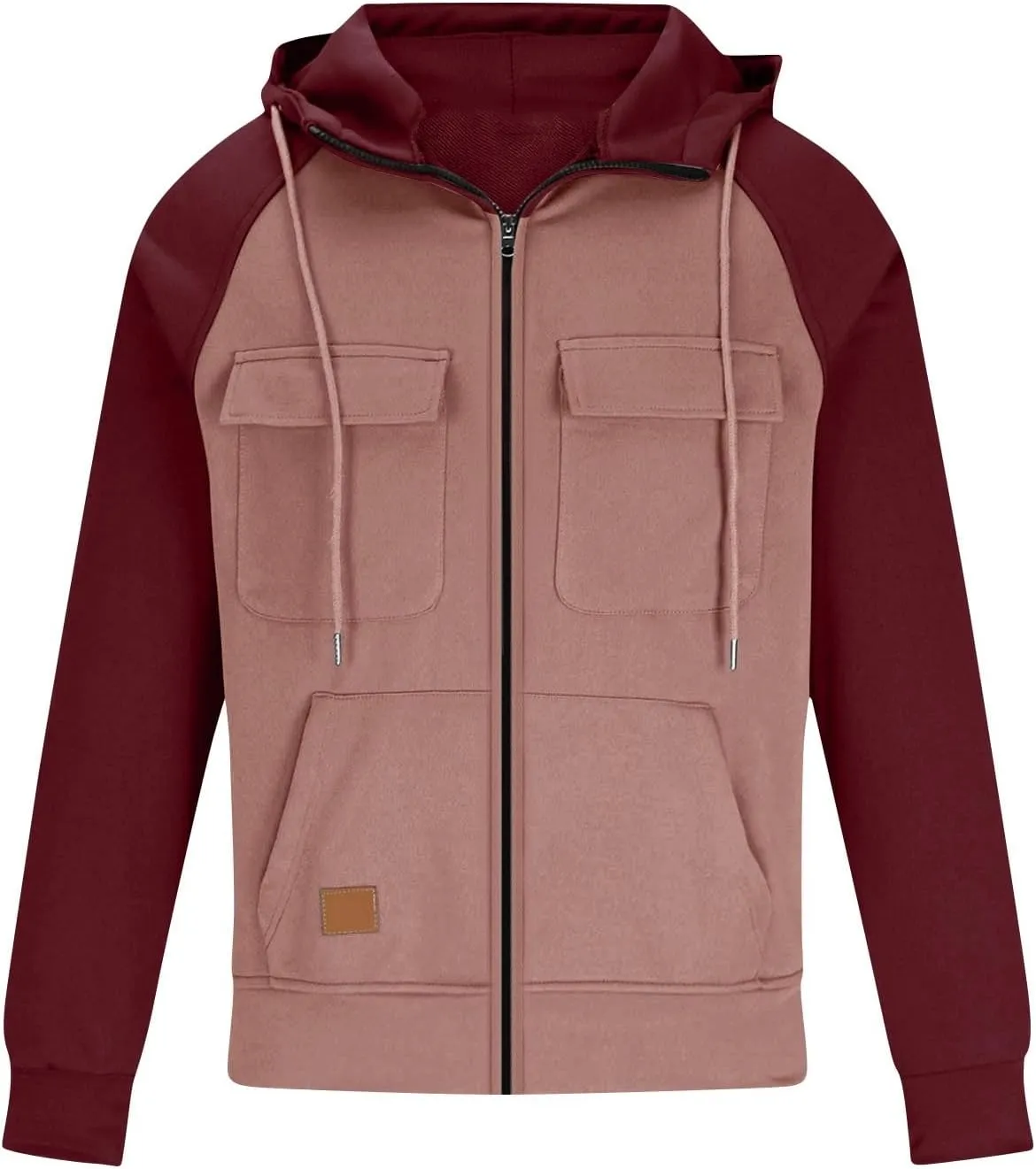 RTRDE Men's Casual Hoodies with Pockets Full Zip Long Sleeve Sweatshirt Sports Hooded Jacket Fall, S-3XL