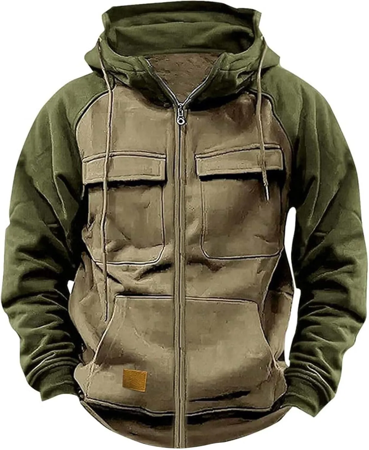 RTRDE Men's Casual Hoodies with Pockets Full Zip Long Sleeve Sweatshirt Sports Hooded Jacket Fall, S-3XL
