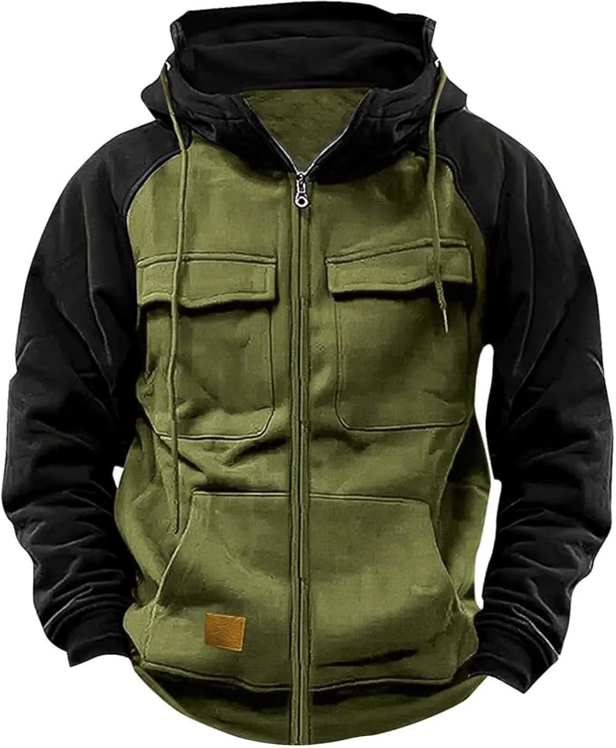 RTRDE Men's Casual Hoodies with Pockets Full Zip Long Sleeve Sweatshirt Sports Hooded Jacket Fall, S-3XL