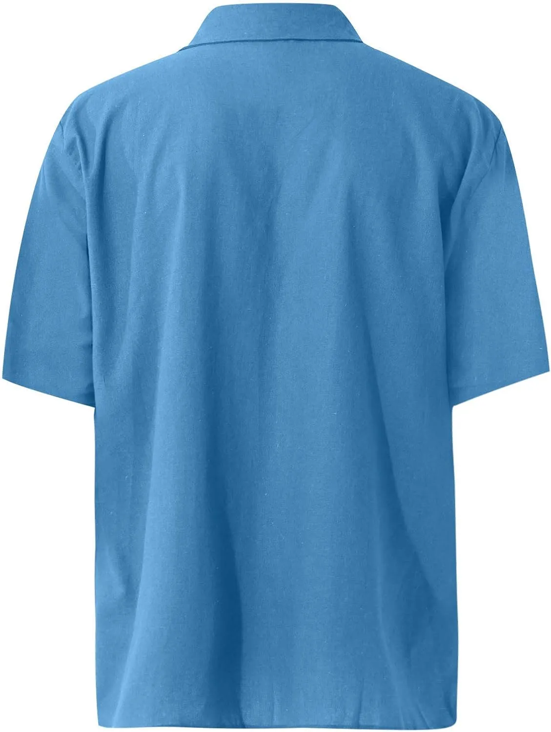 RTRDE Men's Short Sleeve Button Down Shirts Summer Casual Cotton Linen Solid Color Short Shirts Loose for Men, S-3XL