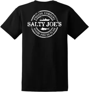 SALTY JOES Men's Fishing Co. Logo Heavy Cotton Tees