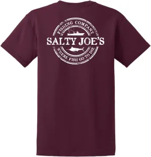 SALTY JOES Men's Fishing Co. Logo Heavy Cotton Tees