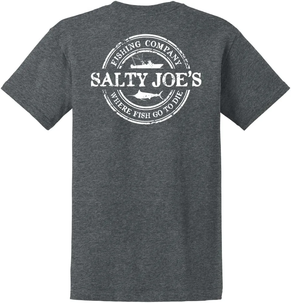 SALTY JOES Men's Fishing Co. Logo Heavy Cotton Tees