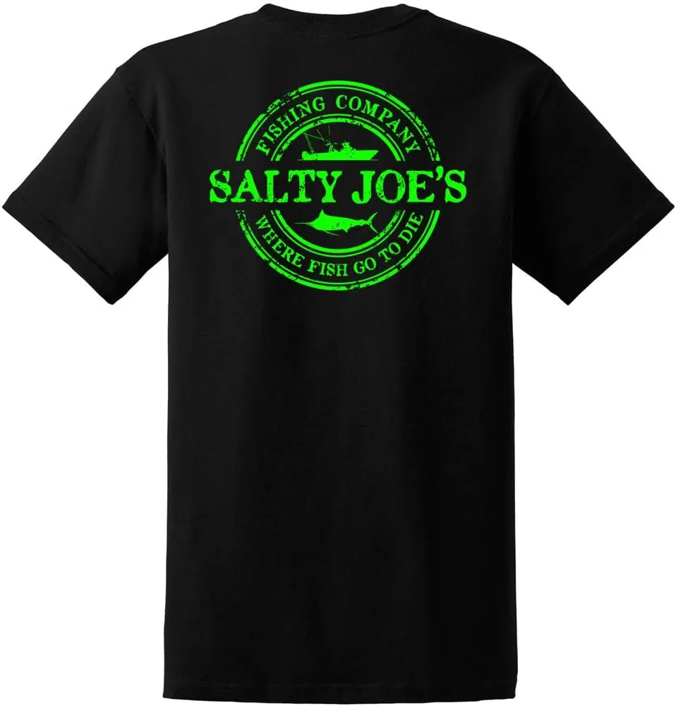 SALTY JOES Men's Fishing Co. Logo Heavy Cotton Tees