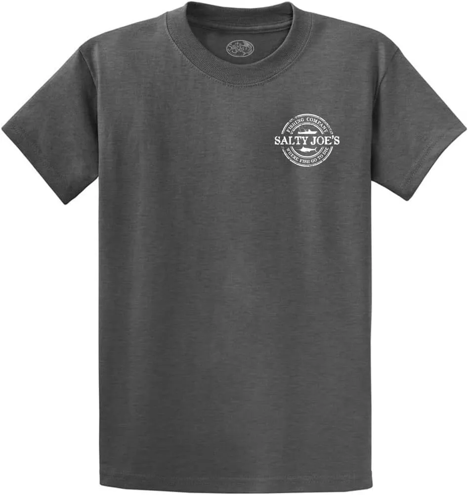 SALTY JOES Men's Fishing Co. Logo Heavy Cotton Tees