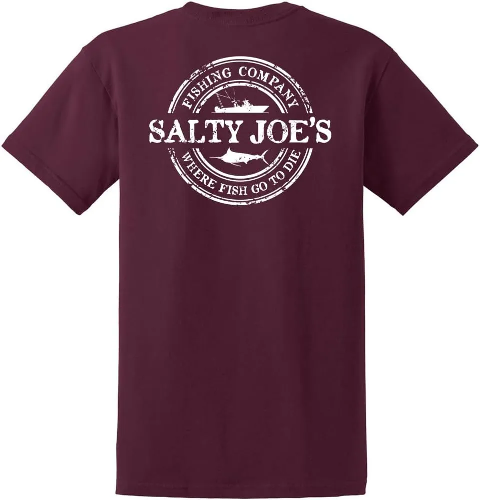 SALTY JOES Men's Fishing Co. Logo Heavy Cotton Tees
