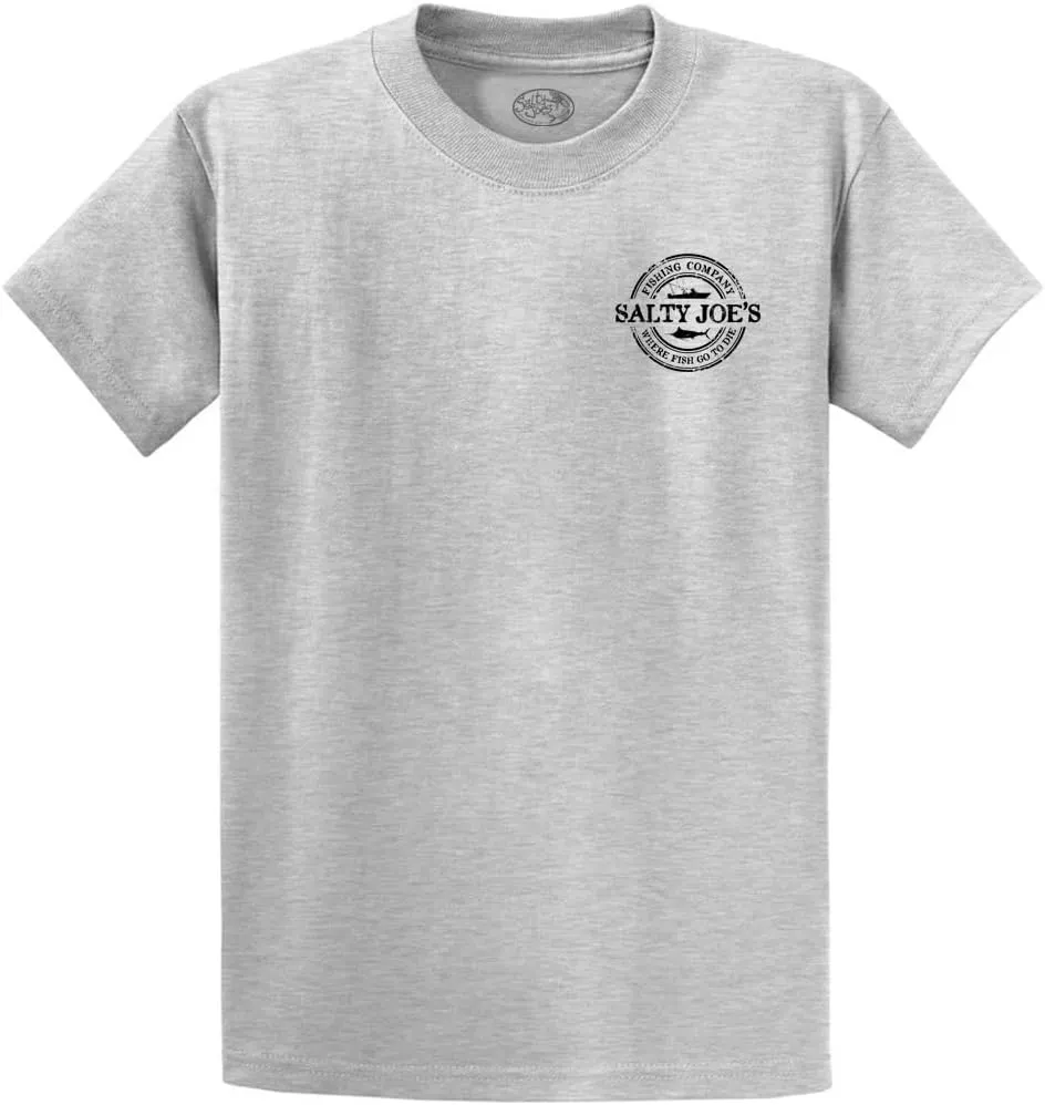 SALTY JOES Men's Fishing Co. Logo Heavy Cotton Tees