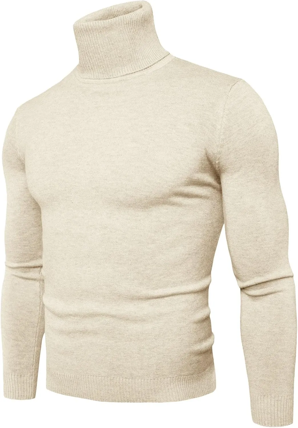 SAMST Mens Ribbed Slim Fit Knitted Pullover Turtleneck Sweater Casual Thermal Sweaters Basic Tops Lightweight Sweaters