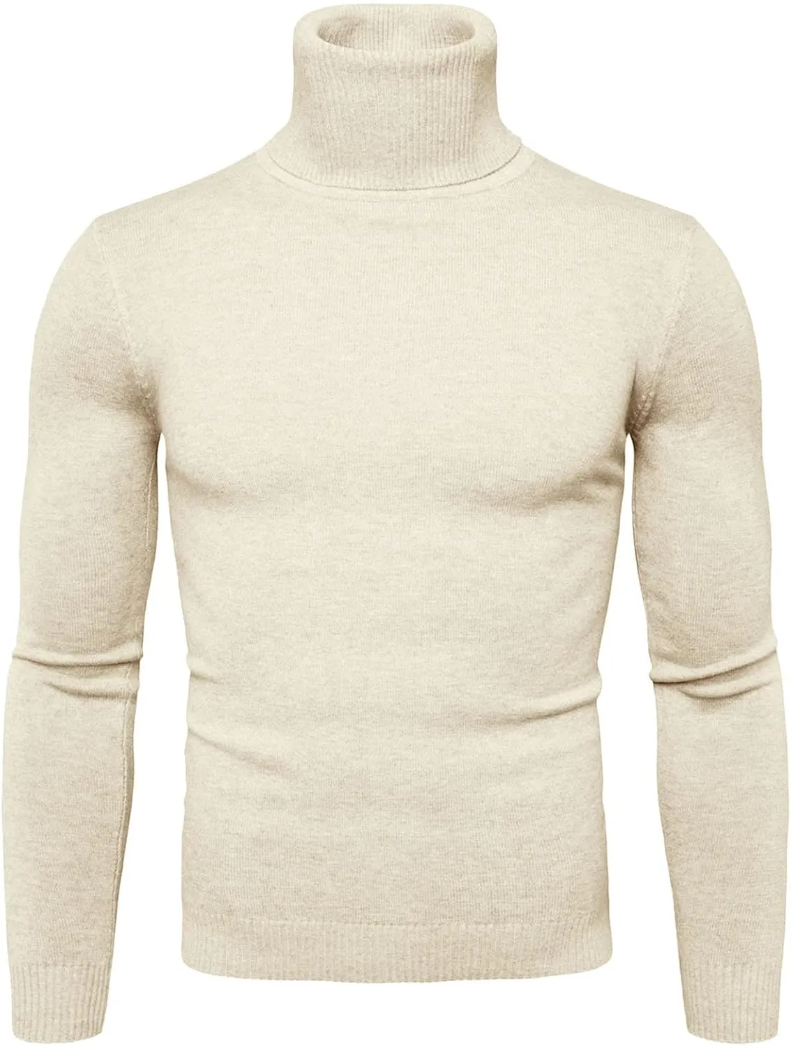 SAMST Mens Ribbed Slim Fit Knitted Pullover Turtleneck Sweater Casual Thermal Sweaters Basic Tops Lightweight Sweaters
