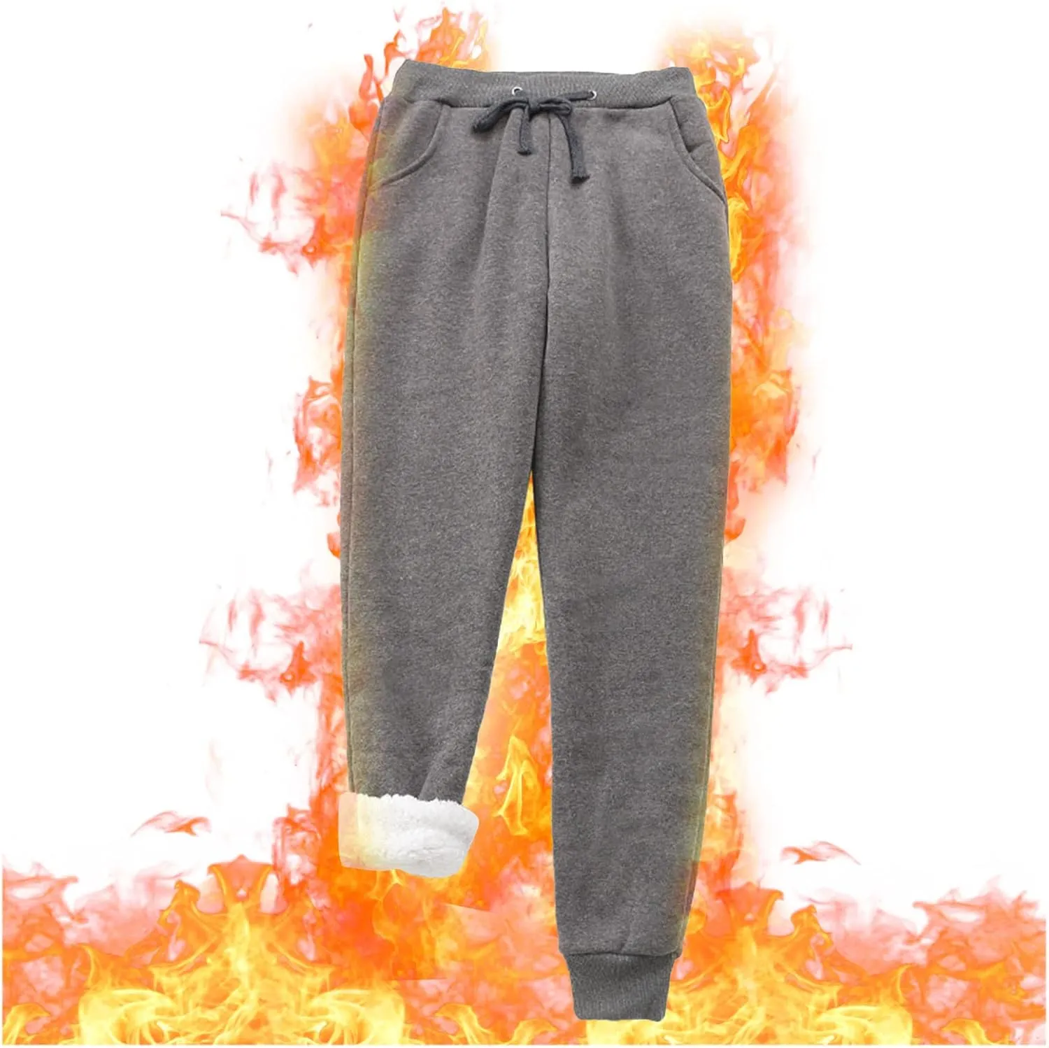 sdbrld Fleece Lined Joggers Women,Womens Sherpa Lined Sweatpants Winter Solid Athletic Running Fleece Lined Pants Sweatpants