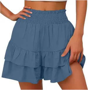 Sexy Wide Leg Shorts with A Vertical Casual Culottes High Waist Athletic Sports Women Fashion Solid Color Shorts