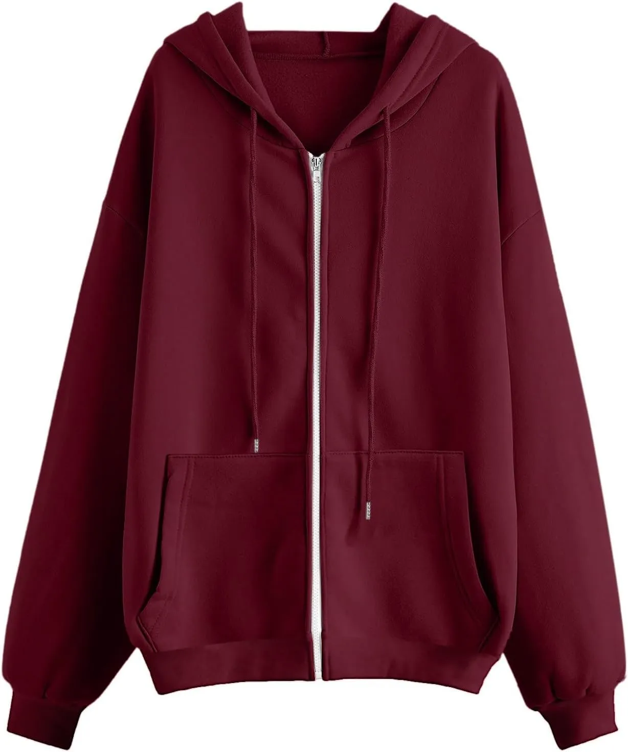 SHAOBGE Fall Sweatshirts for Women Zip Up Hoodies Oversized Sweatshirt Y2K Clothing Casual Drawstring Jacket with Pockets