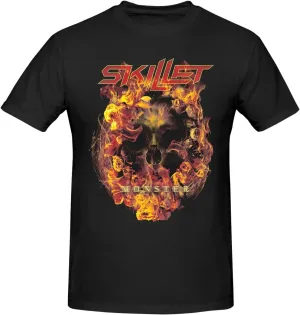 Skillets Shirt Men's Personalised Cotton Short-Sleeved T-Shirt Fashion Comfy Breathable Crew Neck Tees Black