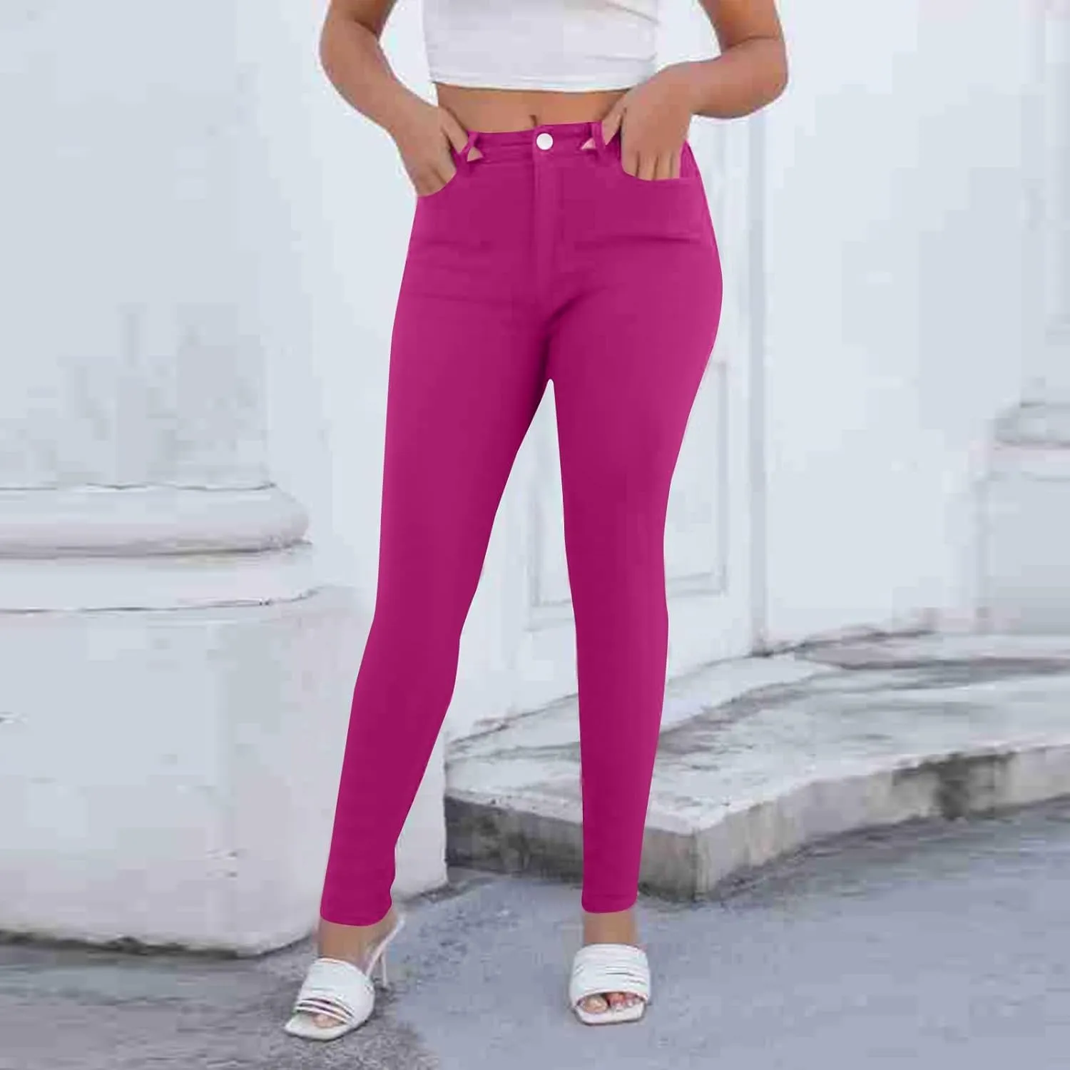 Skinny Jeans for Women Stretchy High Waisted Tummy Control Jeggings Sexy Butt Lifting Jeans Trousers with Pockets