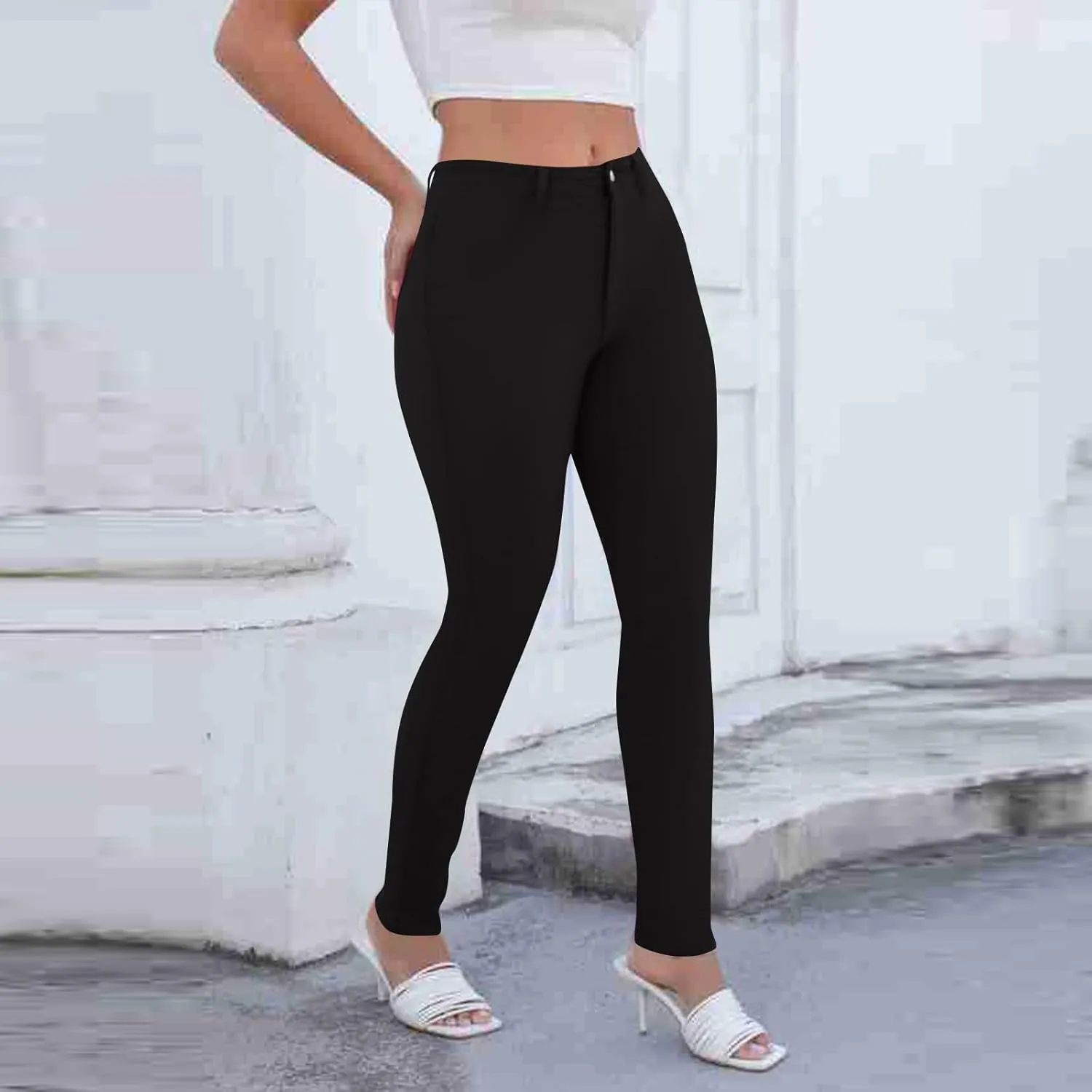 Skinny Jeans for Women Stretchy High Waisted Tummy Control Jeggings Sexy Butt Lifting Jeans Trousers with Pockets
