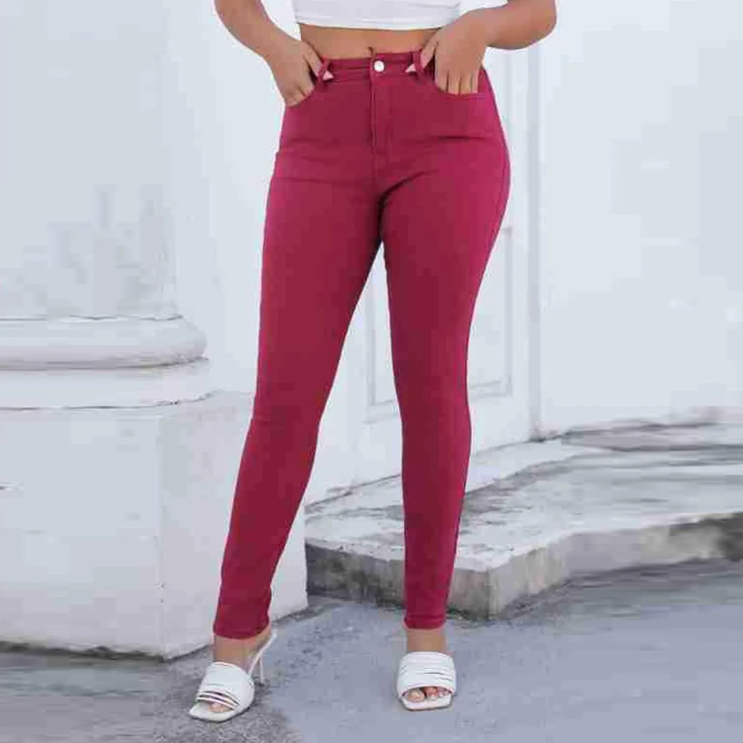 Skinny Jeans for Women Stretchy High Waisted Tummy Control Jeggings Sexy Butt Lifting Jeans Trousers with Pockets