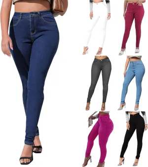 Skinny Jeans for Women Stretchy High Waisted Tummy Control Jeggings Sexy Butt Lifting Jeans Trousers with Pockets