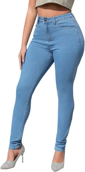 Skinny Jeans for Women Stretchy High Waisted Tummy Control Jeggings Sexy Butt Lifting Jeans Trousers with Pockets