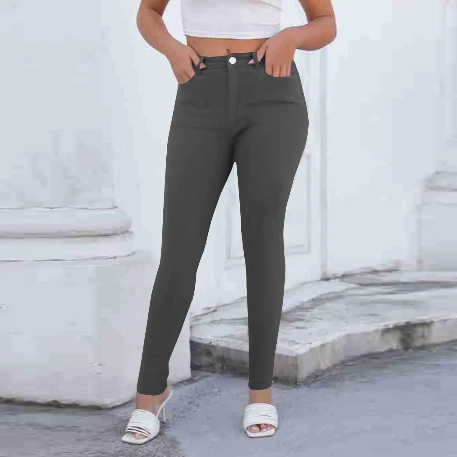 Skinny Jeans for Women Stretchy High Waisted Tummy Control Jeggings Sexy Butt Lifting Jeans Trousers with Pockets